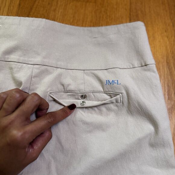 J. McLaughlin Women's Pull On Ankle Pants Split Sides Beige Sz 4 Preppy Classic - Picture 16 of 16